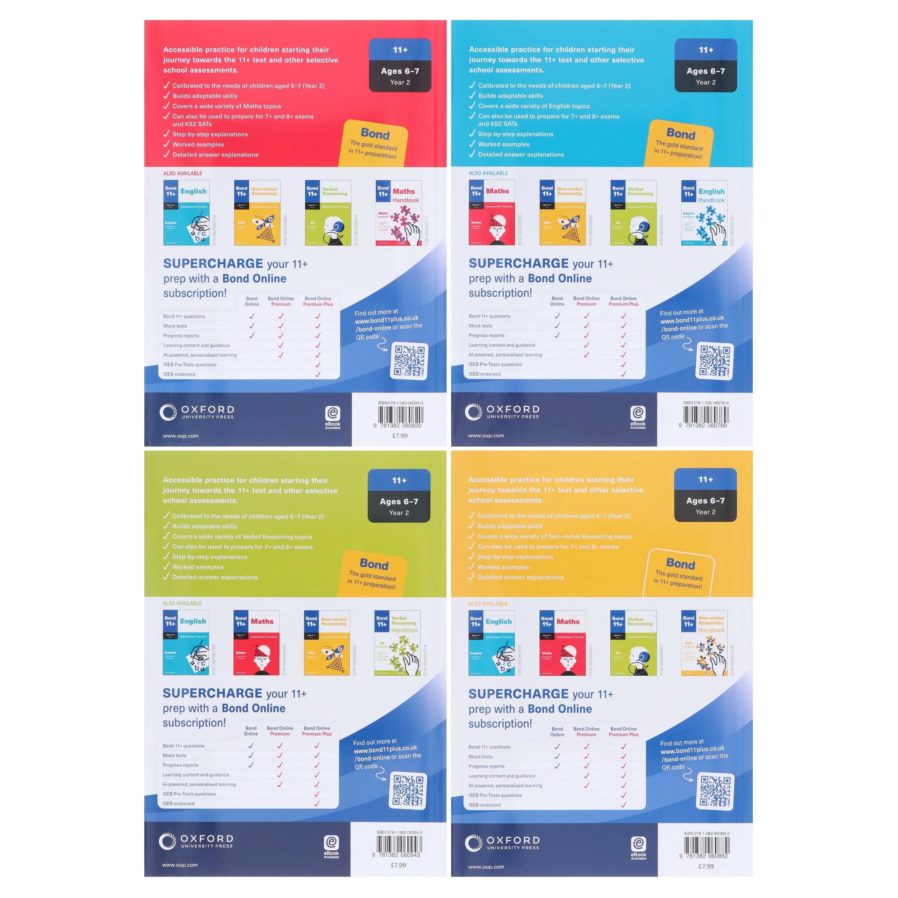 Bond 11+ Maths and English Verbal & Non-Verbal Reasoning Assessment Practice 4 Books Collection Set – Ages 6-7 Years- Paperback - Image 3