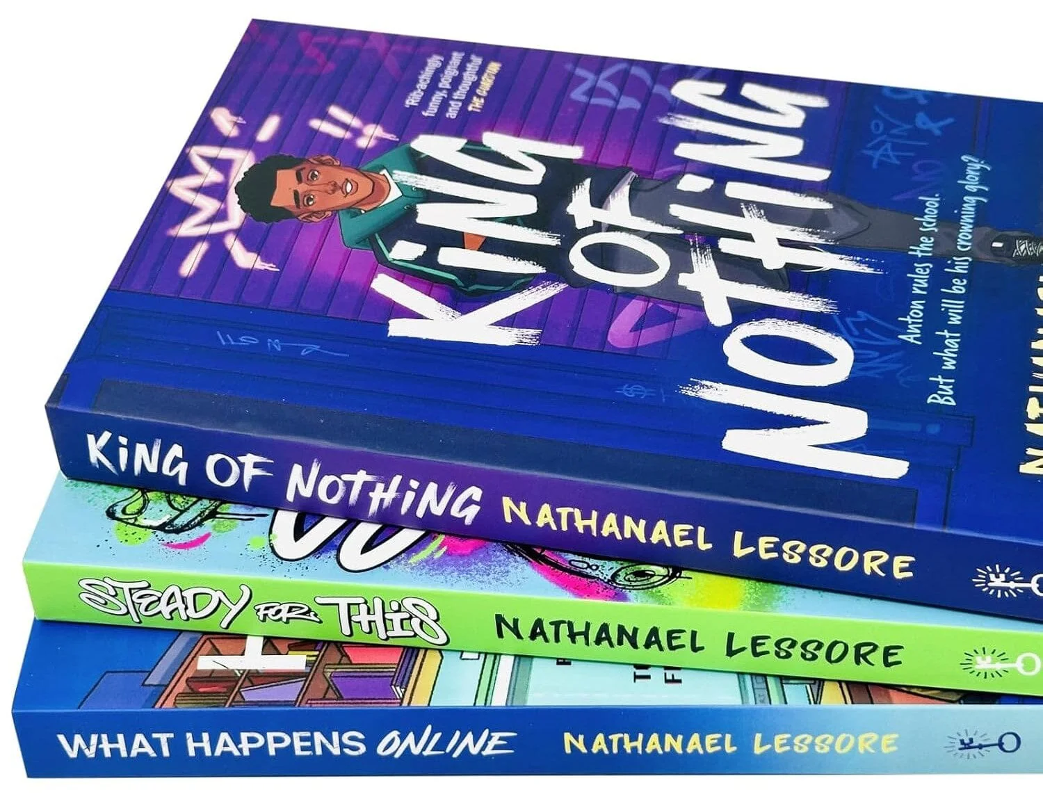 Nathanael Lessore Collection (Steady For This, King of Nothing & What Happens Online) 3 Books Set - Ages 11+ - Paperback - Image 6