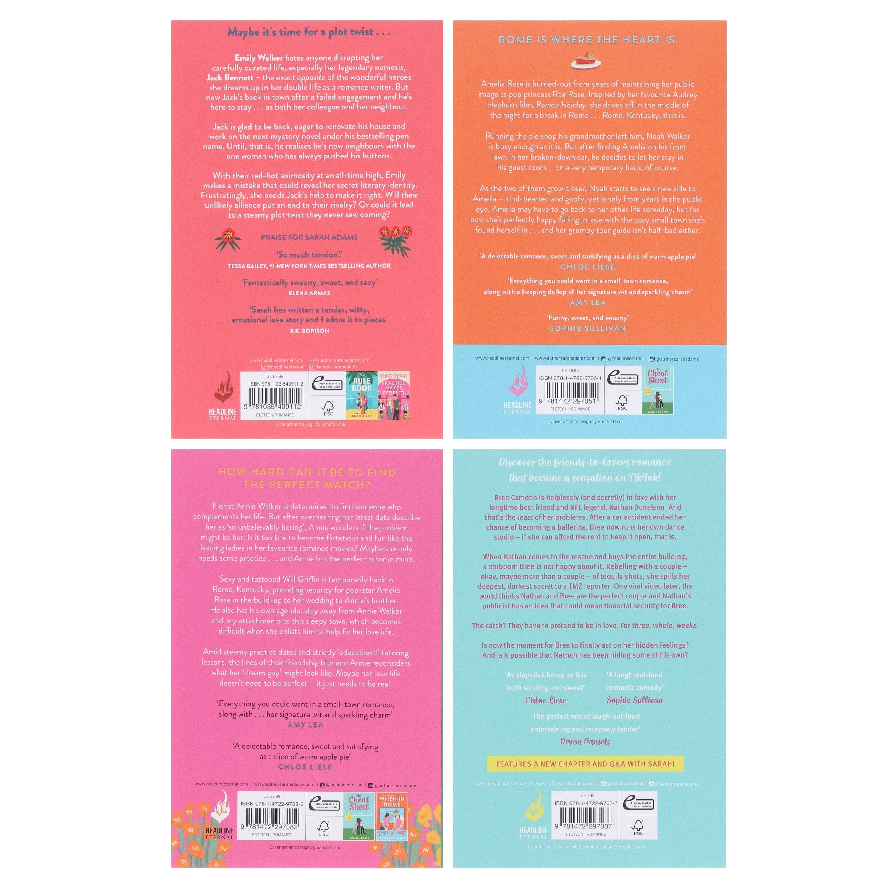 Sarah Adams Collection (The Cheat Sheet, When in Rome, Practice Makes Perfect & Beg, Borrow, or Steal) 4 Books Set - Fiction - Paperback - Image 3